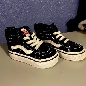 Black high top Vans size 2.5 toddler